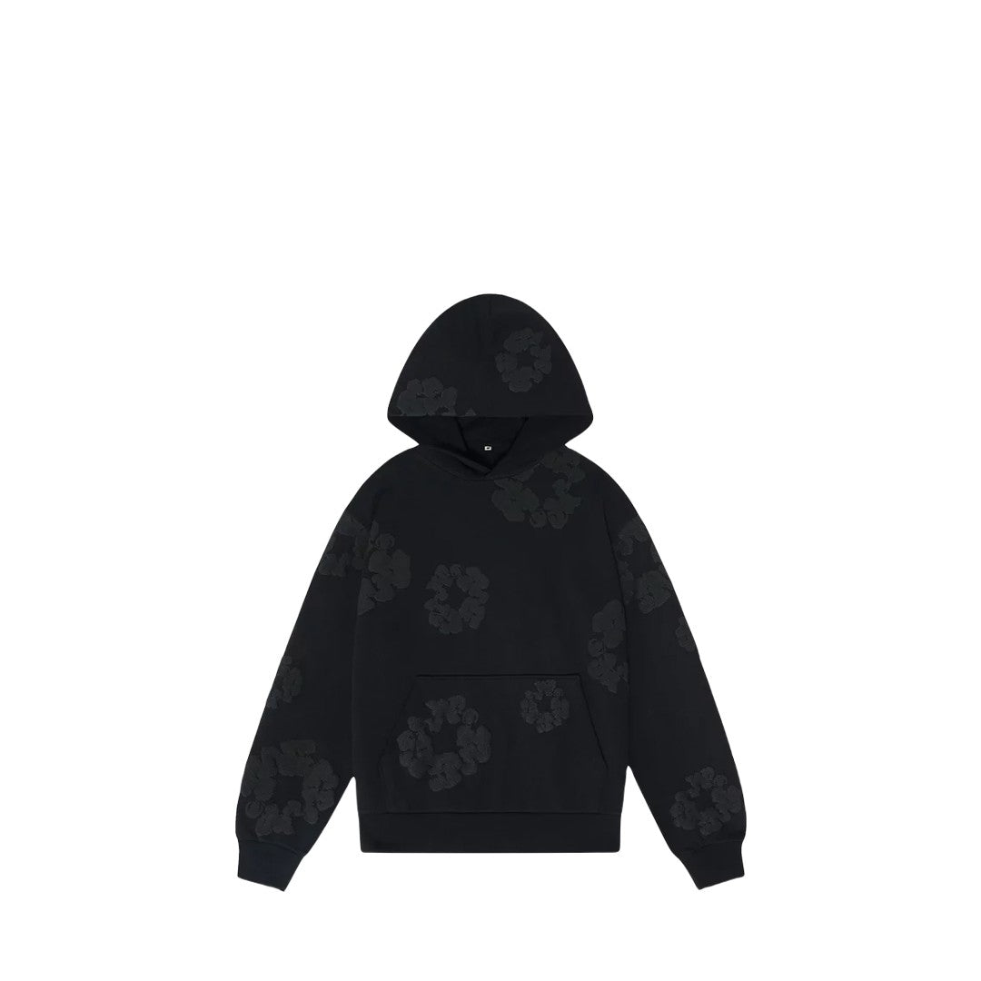 Denim Tears The Cotton Wreath Hoodie - Black Monochrome