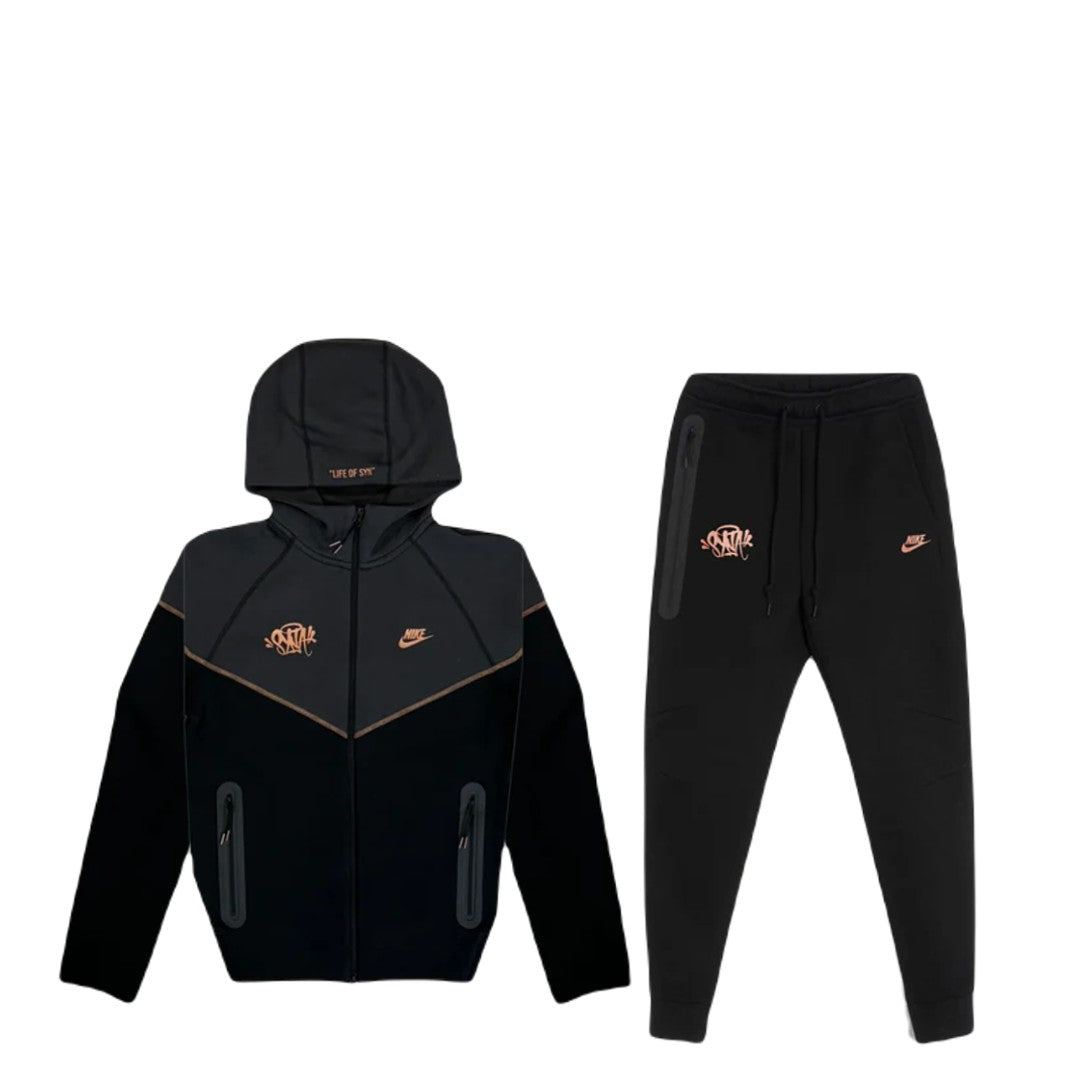 Synaworld x Nike Tech Fleece Tracksuit - Black/Bronze