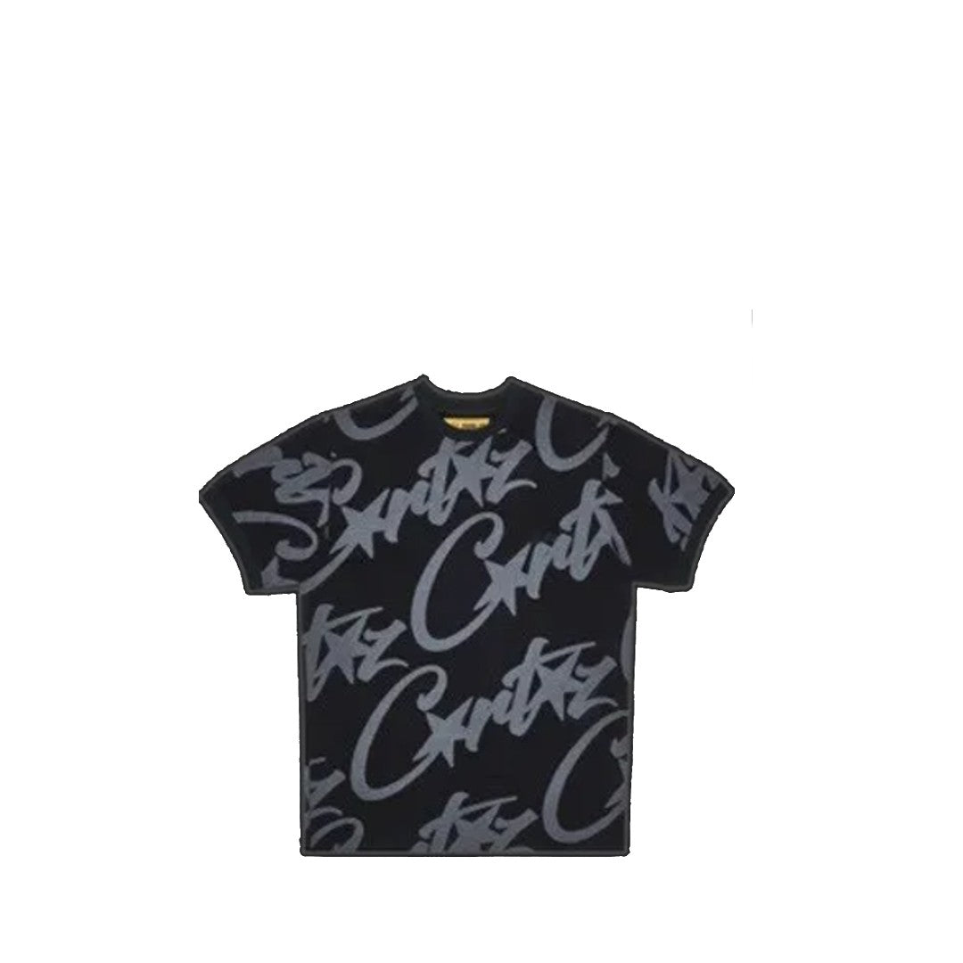 Corteiz Allstarz Allover T-Shirt - Black