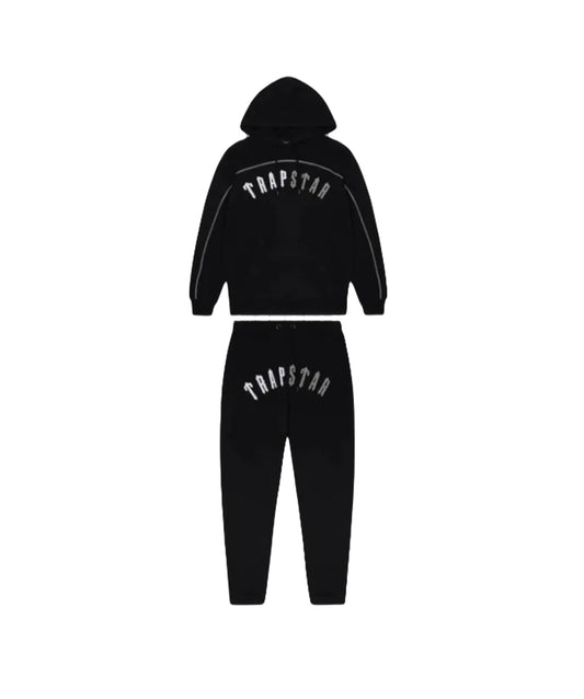 Trapstar Irongate Arch Chenille Hooded Tracksuit - Black Monochrome Edition