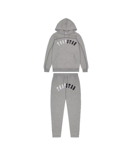 Trapstar Irongate Arch Chenille Hooded Tracksuit - Grey Monochrome Edition