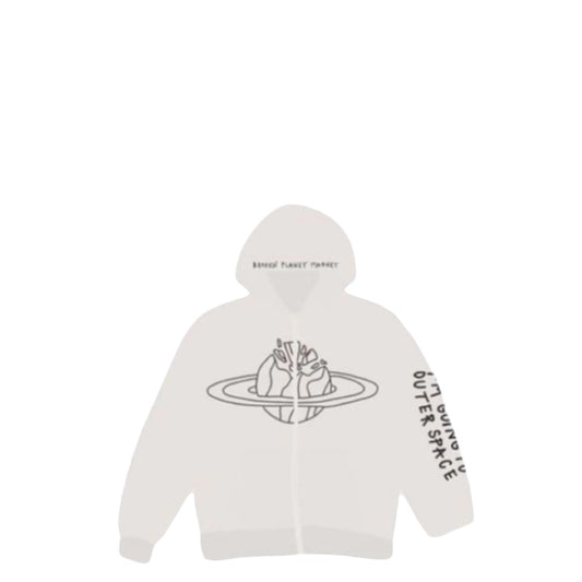 Broken Planet Zip Up Hoodie - Bone White