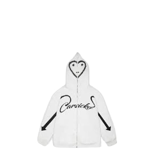 Carsicko Love Spread Zip Up Hoodie - White