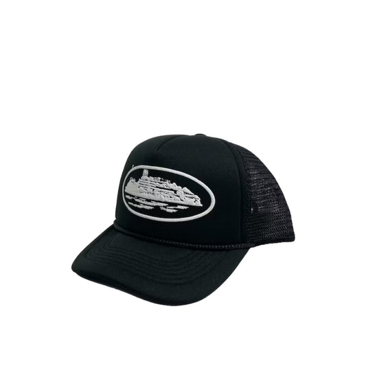 Corteiz Alcatraz Premium Puff Print Trucker Cap - Black