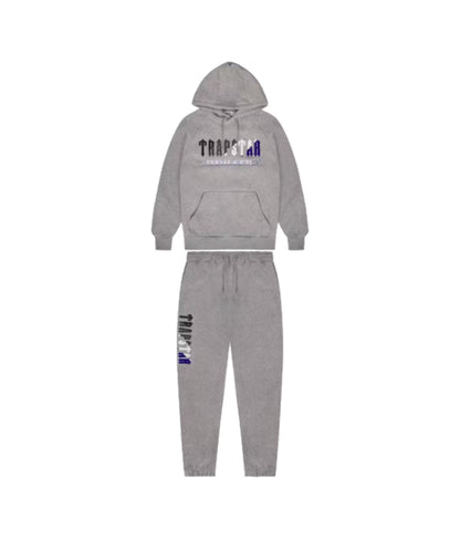Trapstar Chenille Decoded 2.0 Hooded Tracksuit - Grey/Blue
