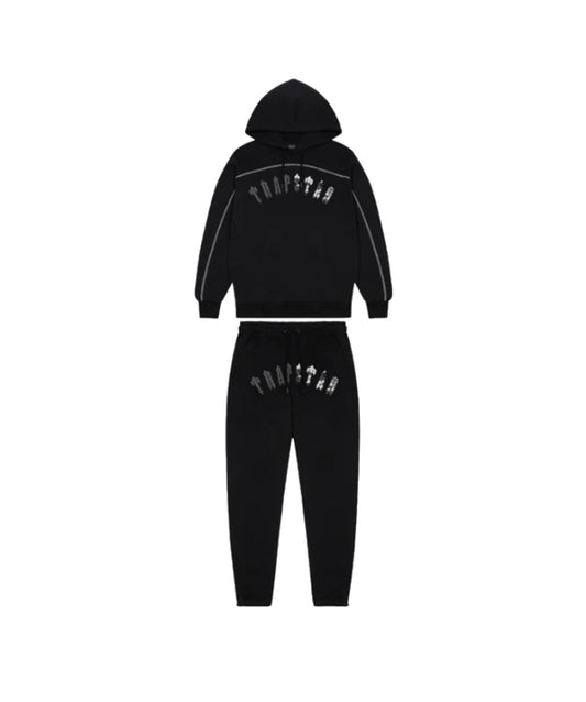 Trapstar Irongate Arch Chenille Hooded Tracksuit - Black/White Camo