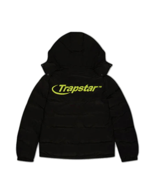 Trapstar Hyperdrive Hooded Puffer Jacket - Black/Yellow