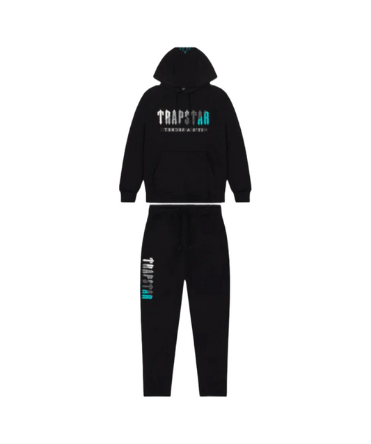Trapstar Chenille Decoded 2.0 Hooded Tracksuit - BLACK / TEAL