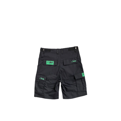 Corteiz Alcatraz Cargo Short - Black/Green