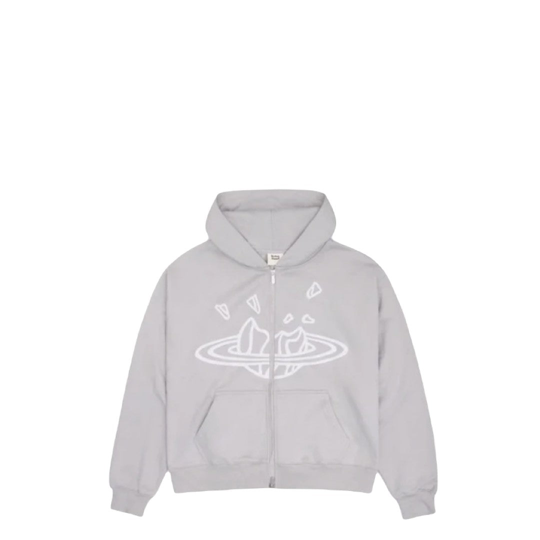 Broken Planet Zip Up Hoodie - Stone Grey