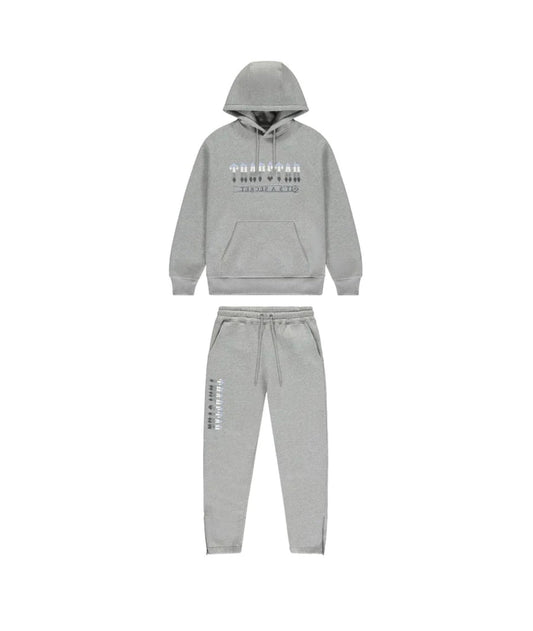 Trapstar Chenille Decoded 2.0 Hooded Tracksuit - GREY / ICE BLUE