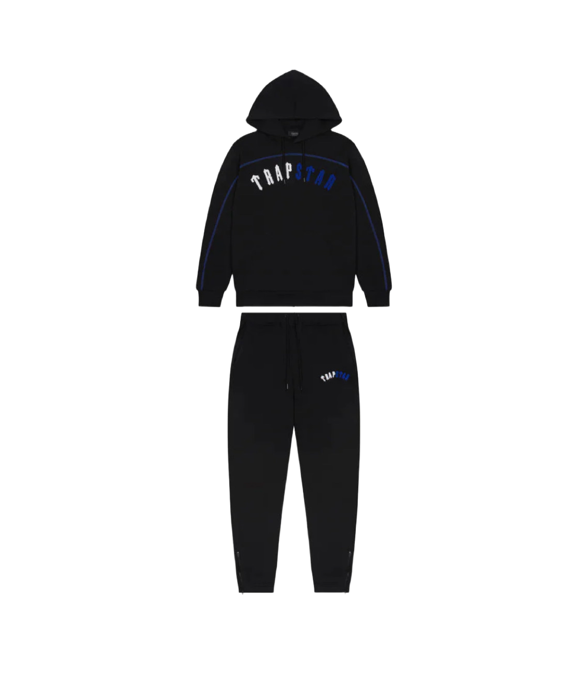 Trapstar Irongate Arch Chenille Hoodie Tracksuit - BLACK ICE EDITION