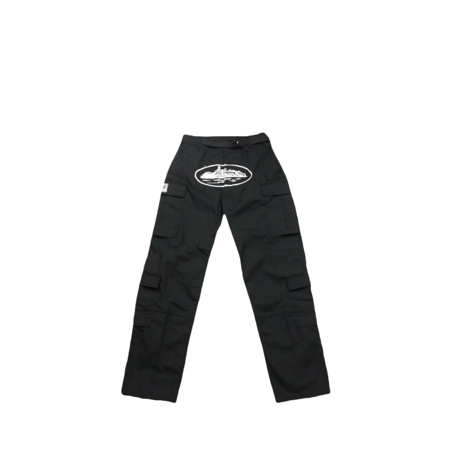 Corteiz Alcatraz Cargo Pants - BLACK/WHITE TAG