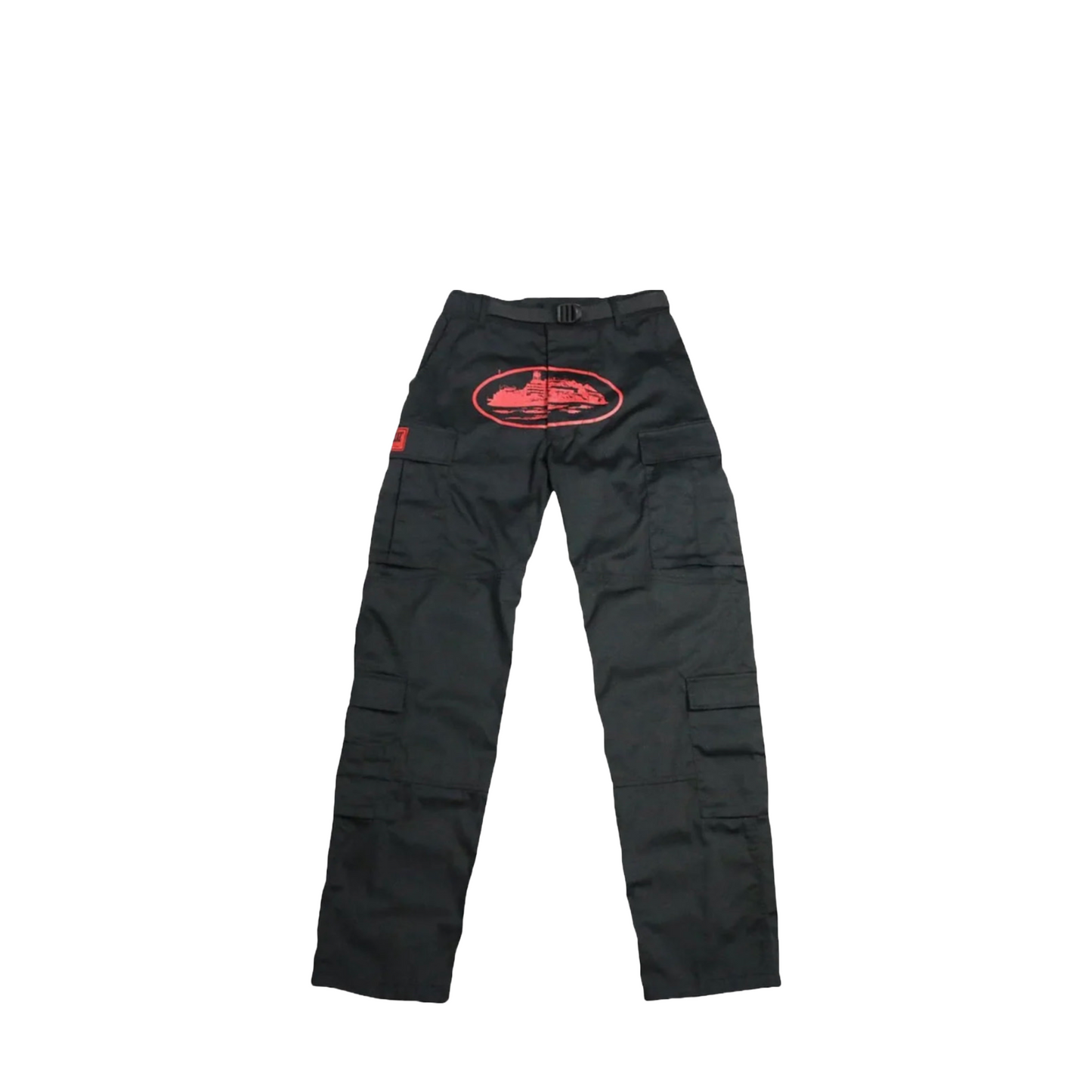Corteiz Alcatraz Cargo Pants - BLACK/RED
