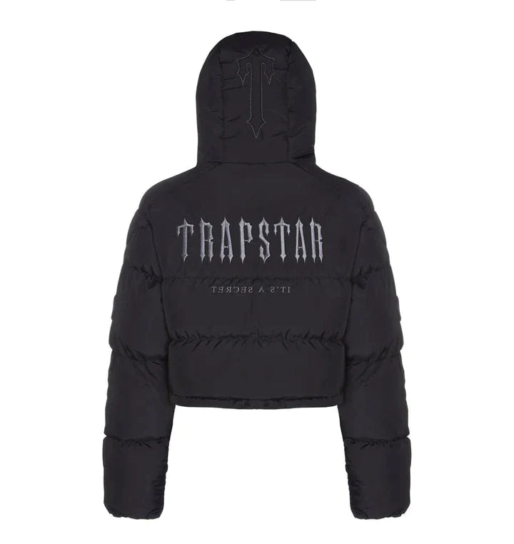 Trapstar Women's Hooded Decoded Puffer 2.0 - BLACK